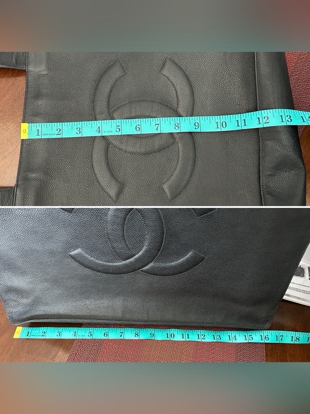 CHANEL Black Caviar Leather CC Tote - Picture 15 of 16